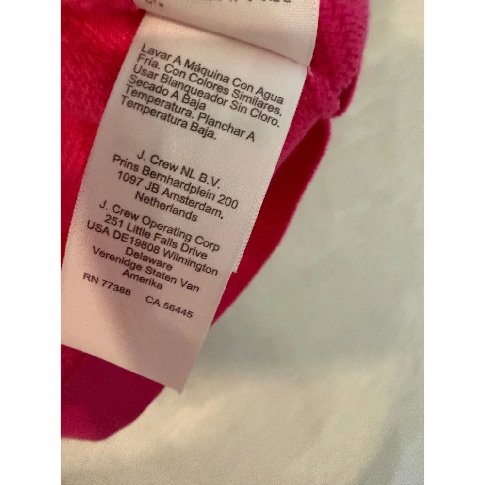J. Crew Pink Textured Cotton Knit Sweater Top Women Striped Collar AW366 SP22